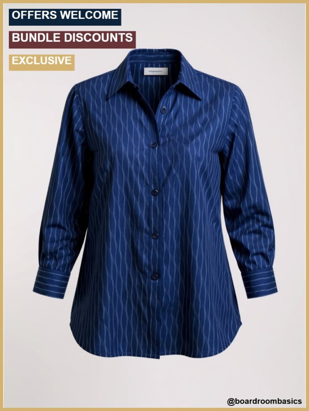 3/4 Sleeve Tunic Blouse Dressy Casual Tops Work Business Womens Button Down